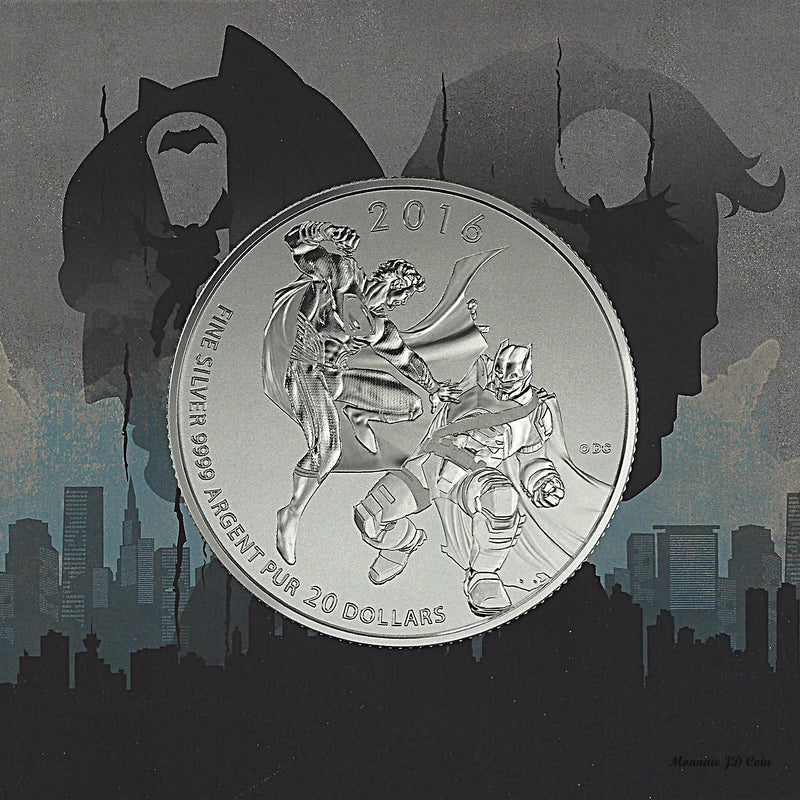2016 Canada $20 for $20 Batman VS Superman Dawn Of Justice Fine Silver