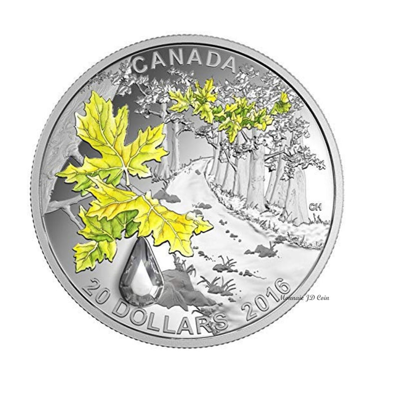 2016 Canada $20 Jewel Of The Rain Bigleaf Maple Fine Silver Coin (84)
