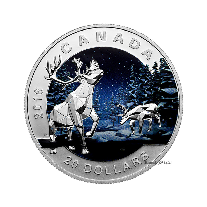 2016 Canada $20 Geometry In Art - The Caribou Fine Silver (No Tax)