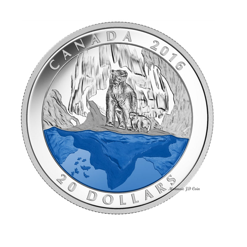 2016 Canada $20 Iconic Canada: The Polar Bear Fine Silver (No Tax)
