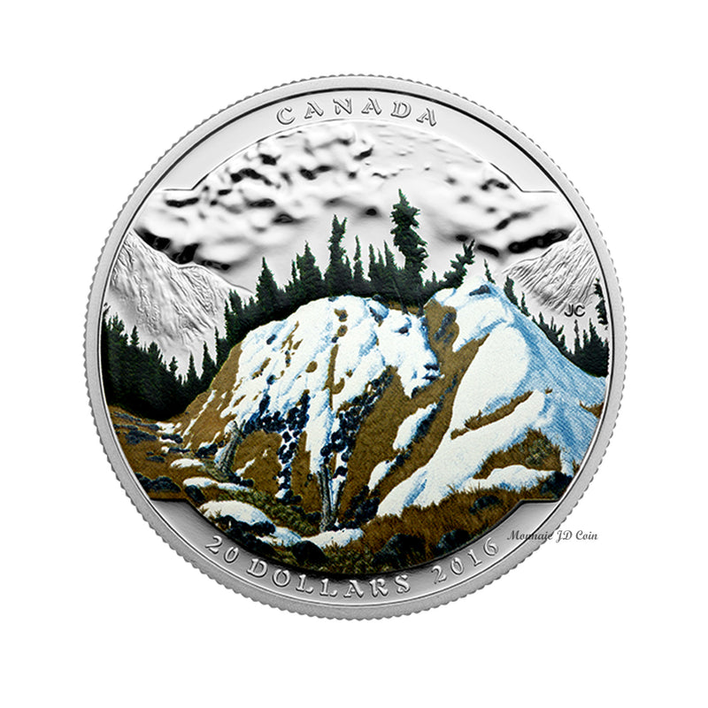 2016 Canada $20 Landscape Illusion - Mountain Goat Fine Silver (No Tax)