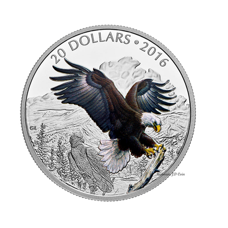 2016 Canada $20 Majestic Animals - Baronial Bald Eagle Fine Silver (No Tax)