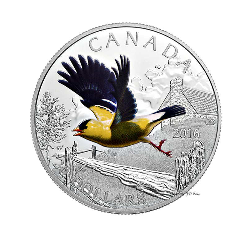 2016 Canada $20 Migratory Birds American Goldfinch Silver Coin