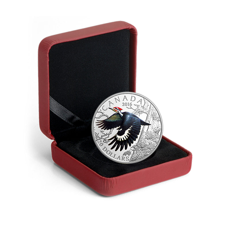 2016 Canada $20 Migratory Birds The Pileated Woopeck Silver Coin