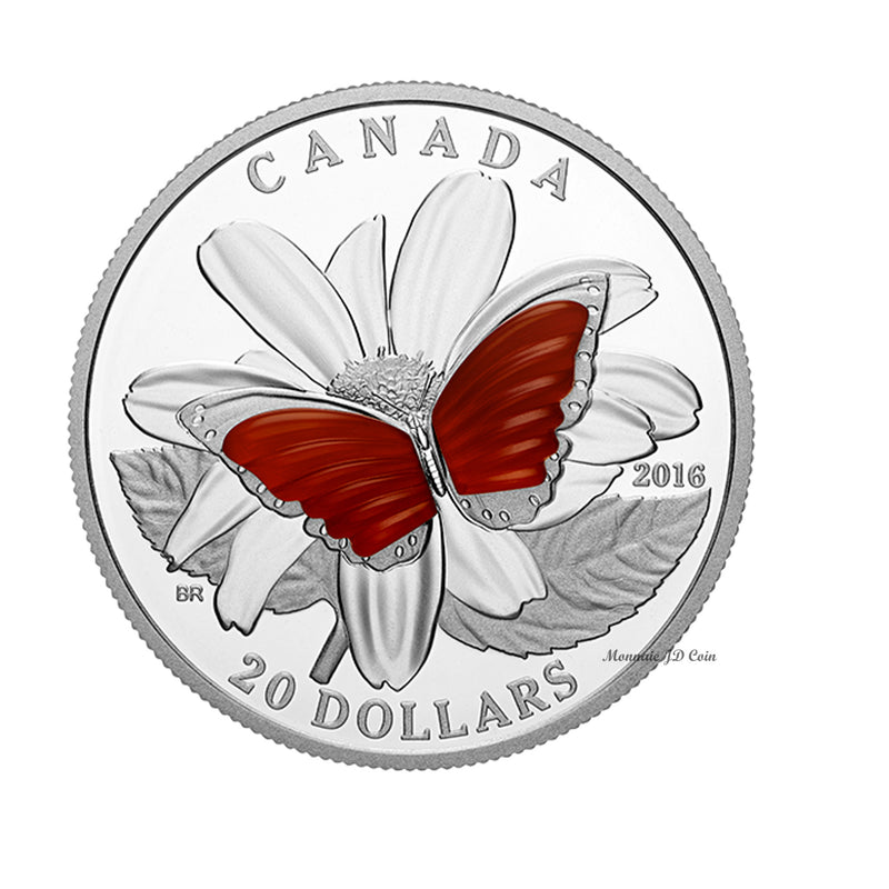 2016 Canada $20 The Colourful Wings Of A Butterfly Fine Silver Coin (54)