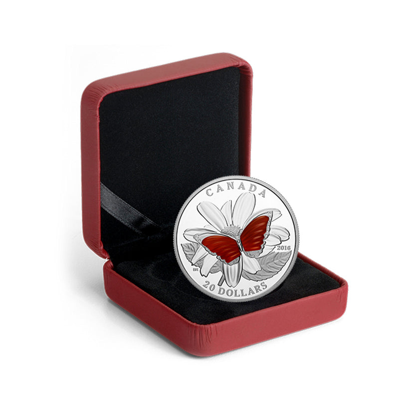 2016 Canada $20 The Colourful Wings Of A Butterfly Fine Silver Coin (54)