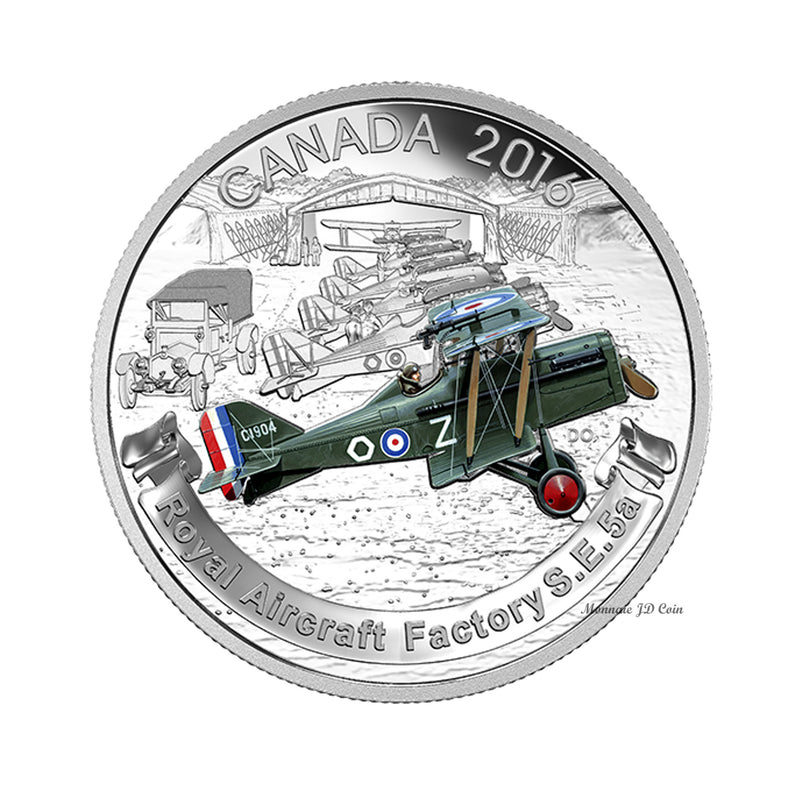 2016 Canada $20 WWI Aircraft - The Royal Aircraft Factory S.E.5A Fine Silver (No Tax)