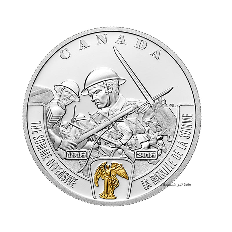 2016 Canada $20 WWI Battlefront - Somme Offensive Fine Silver (No Tax)