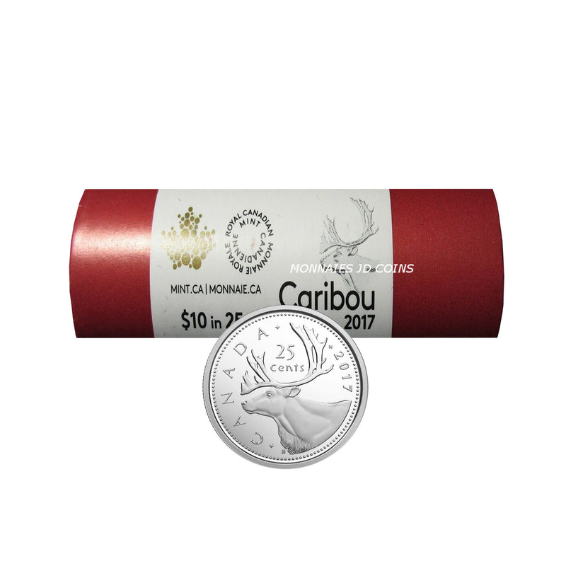 2017 Special Wrap Caribou Canada 25 Cent Original Roll 40 pcs