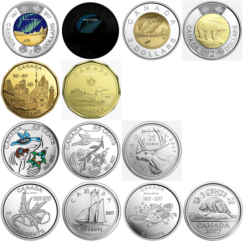 2017 Canada 150 Circulation 12-Coin Keepsake Collection