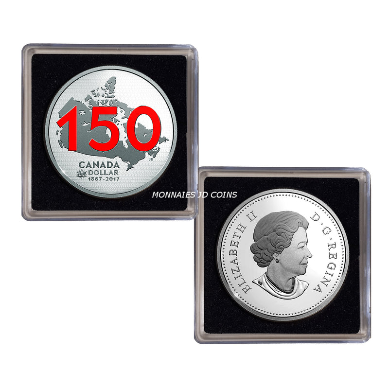 2017 Canada Dollar Our Home And Native Land Coloured Proof Silver In Square Capsule