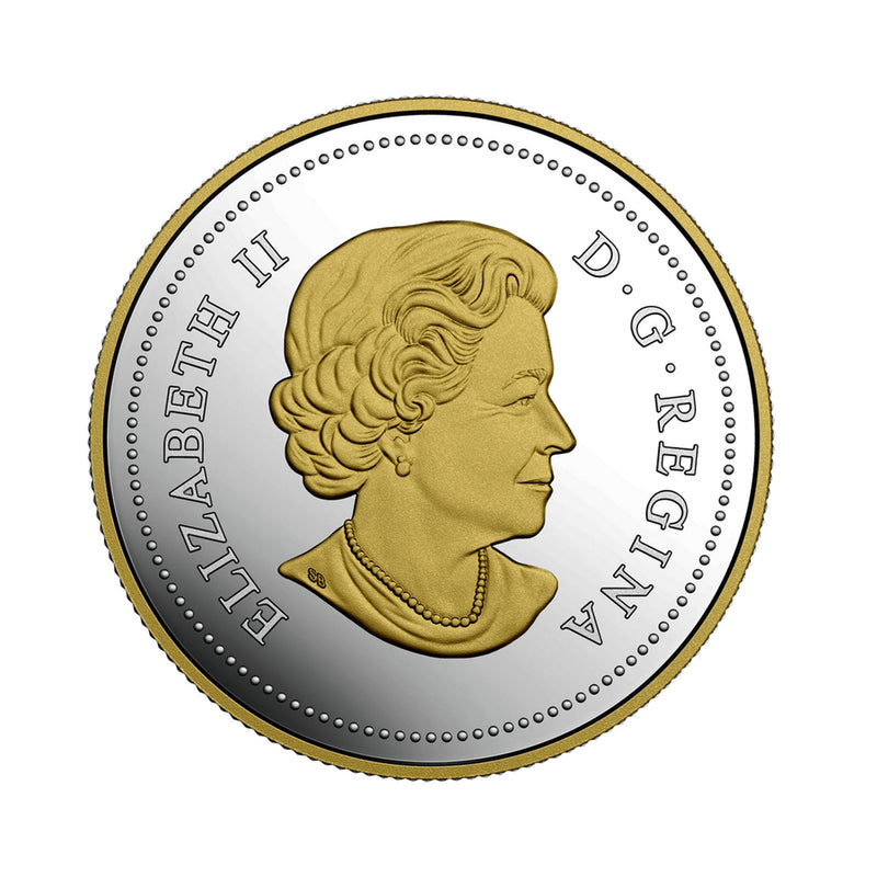 2017 Canada Dollar Our Home And Native Land Gold Plated Proof Silver In Square Capsule