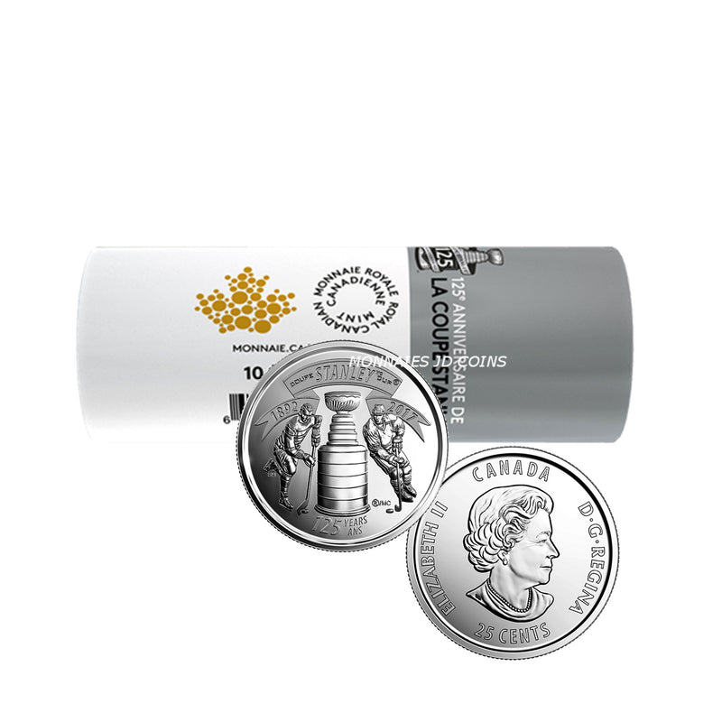 2017 Special Wrap 125th Anniversary of the Stanley Cup Canada 25 Cent Original Roll 40 pcs