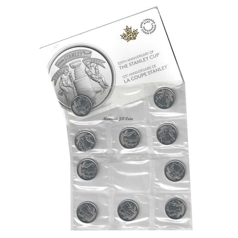 2017 Canada 25 Cent 125Th Ann. Of The Stanley Cup-10 Coin Circulation Pack