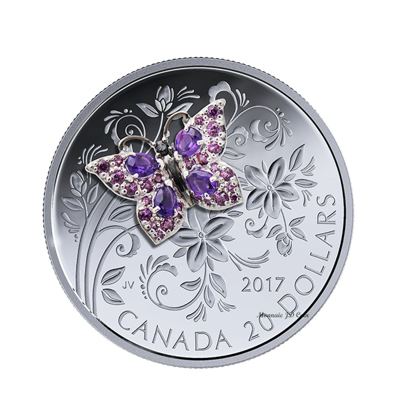 2017 Canada $20 Bejeweled Bugs - Butterfly Fine Silver (No Tax)