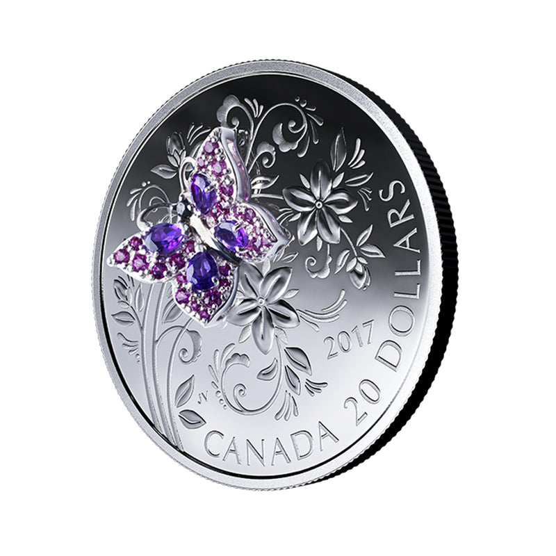 2017 Canada $20 Bejeweled Bugs - Butterfly Fine Silver (No Tax)