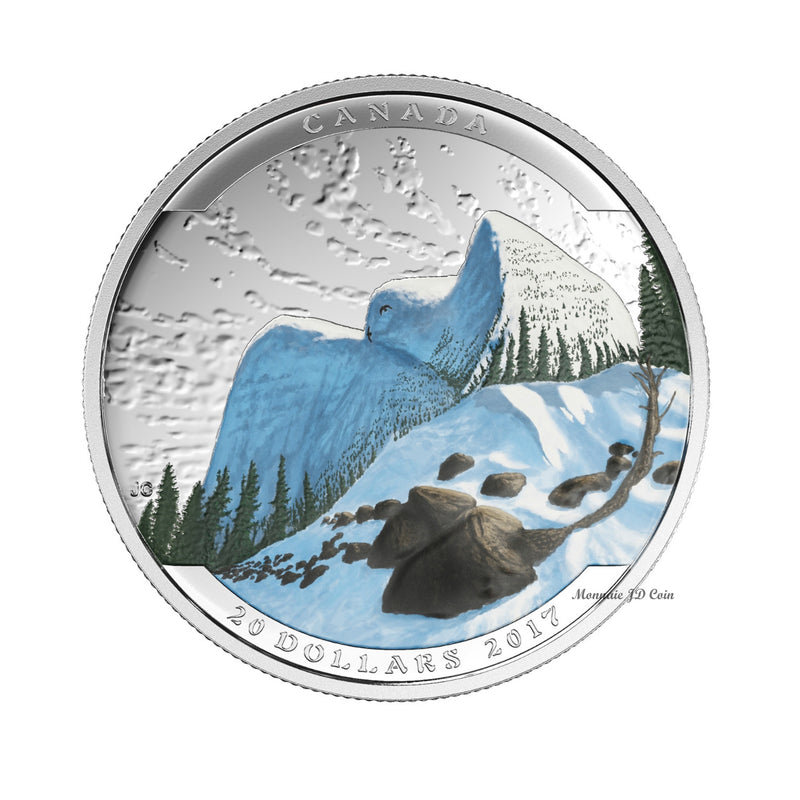 2017 Canada $20 Landscape Illusion - Snowy Owl Fine Silver (No Tax)