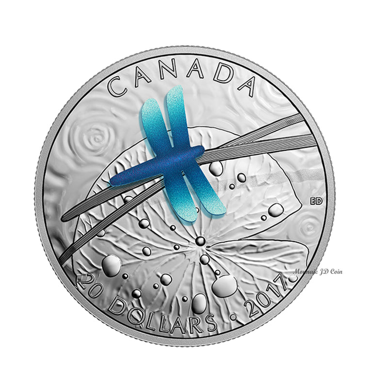 2017 Canada $20 Nature's Adornments Dragonfly Fine Silver Coin