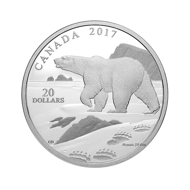 2017 Canada $20 Nature's Impressions - Polar Bear Fine Silver (No Tax)