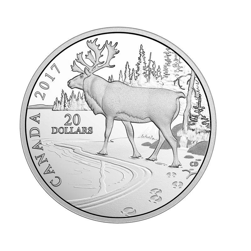 2017 Canada $20 Nature's Impressions - Woodland Caribou Fine Silver(No Tax)