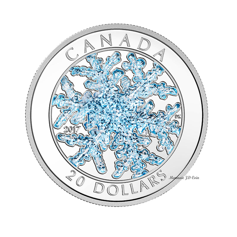 2017 Canada $20 SnowFlake Coloured Fine Silver Coin