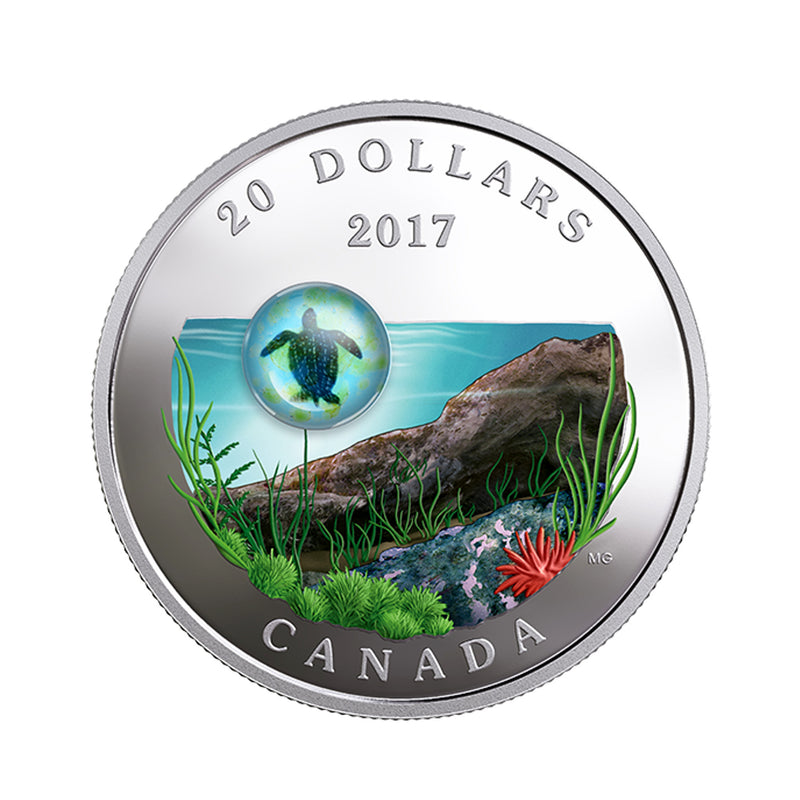 2017 Canada $20 Under The Sea Turtle Fine Silver Coin