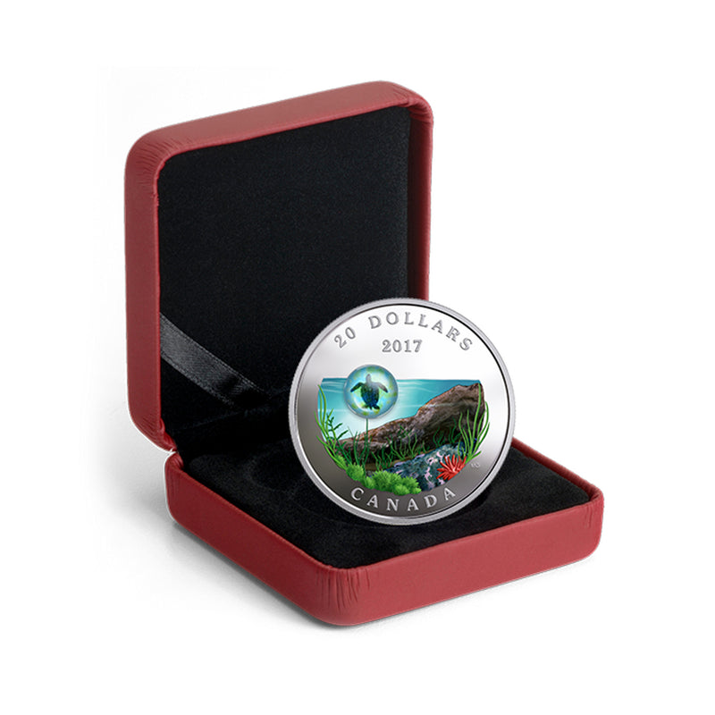2017 Canada $20 Under The Sea Turtle Fine Silver Coin
