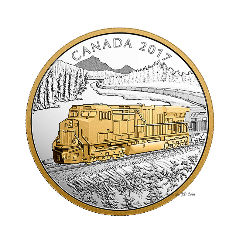 2017 $20 Locomotives Across Canada 3 Coin Set in Deluxe Tin  Fine Silver With Selective Gold PlatedCoin (137)