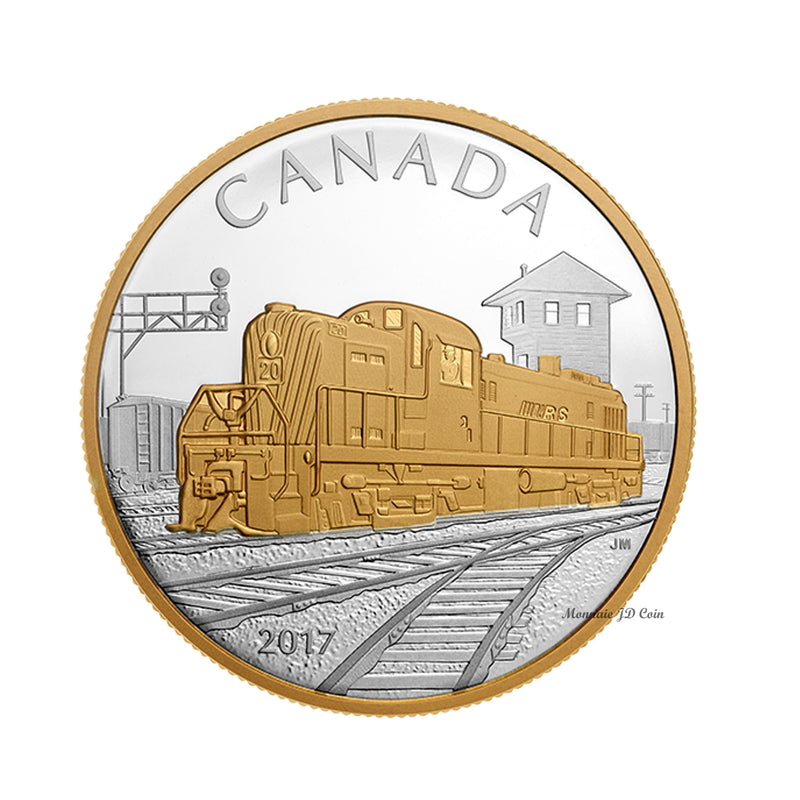 2017 $20 Locomotives Across Canada 3 Coin Set in Deluxe Tin  Fine Silver With Selective Gold PlatedCoin (137)