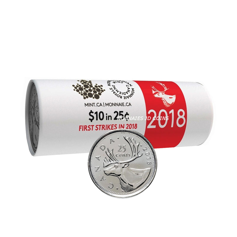 2018 Special Wrap Caribou Canada 25 Cent Original Roll 40 pcs