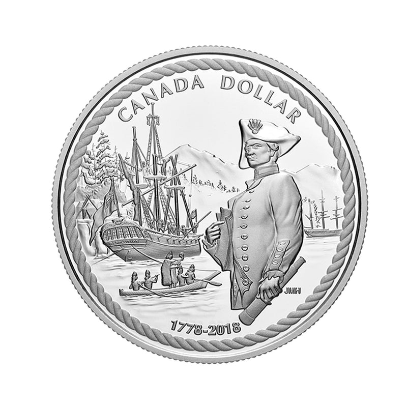 2018 Canada Dollar 240th Anniversary Of Captain Cook At Nootka Sound Proof Silver