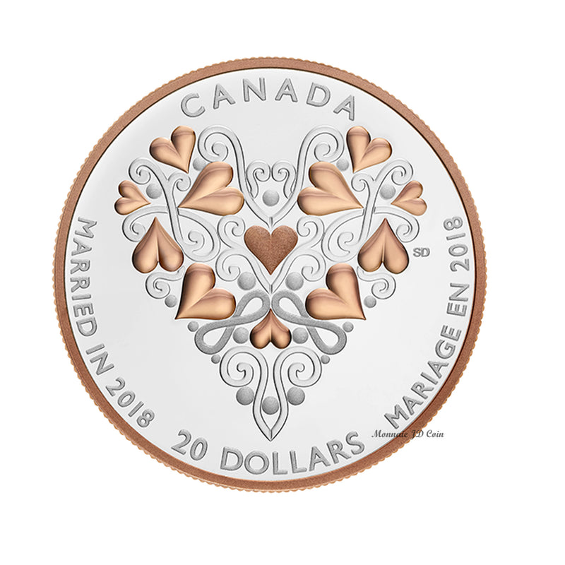 2018 Canada $20 Best Wishes on Your Wedding Day Fine Silver (No Tax)