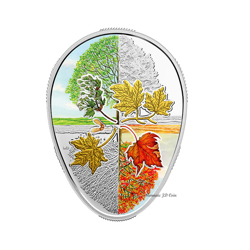 2018 Canada $20 Four Seasons Of The Maple Leaf Fine Silver Coin