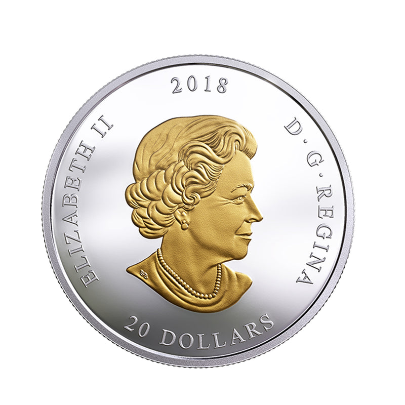 2018 Canada $20 From Sea to Sea - Arctic Beluga Whale Gold-Plated Silver (No Tax)