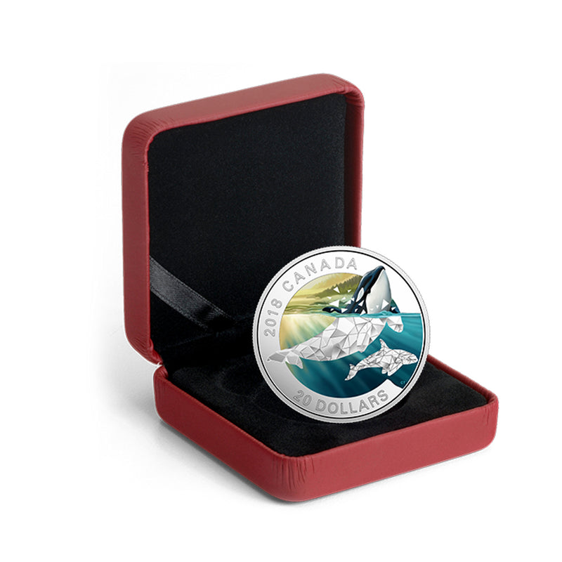 2018 Canada $20 Geometric Fauna - Orcas Fine Silver (No Tax)