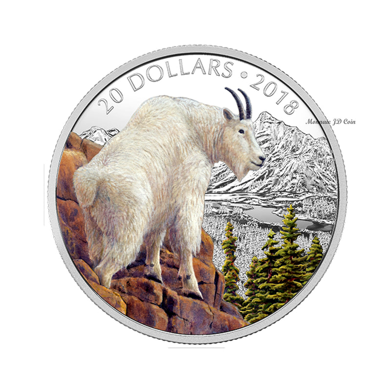 2018 Canada $20 Majestic Wildlife - Mettlesome Mountain Goat Fine Silver (No Tax)