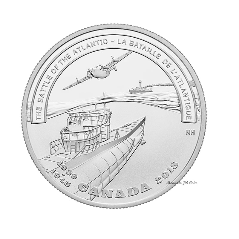 2018 Canada $20 WWII Battlefront - The Battle of the Atlantic Fine Silver (No Tax)