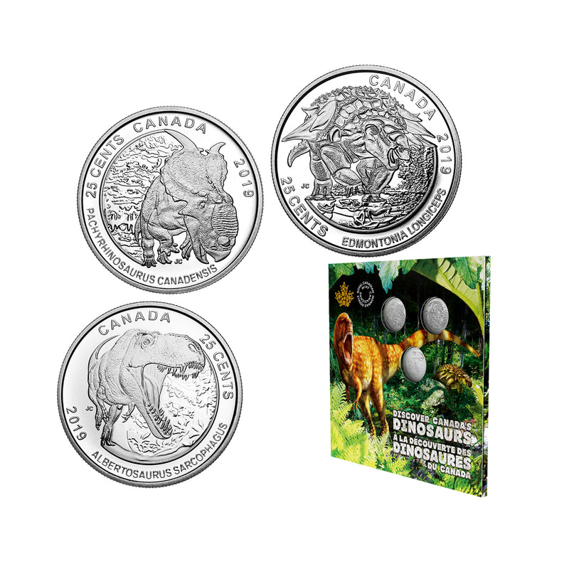 2019 25 Cent Dinosaurs Of Canada Coin Set