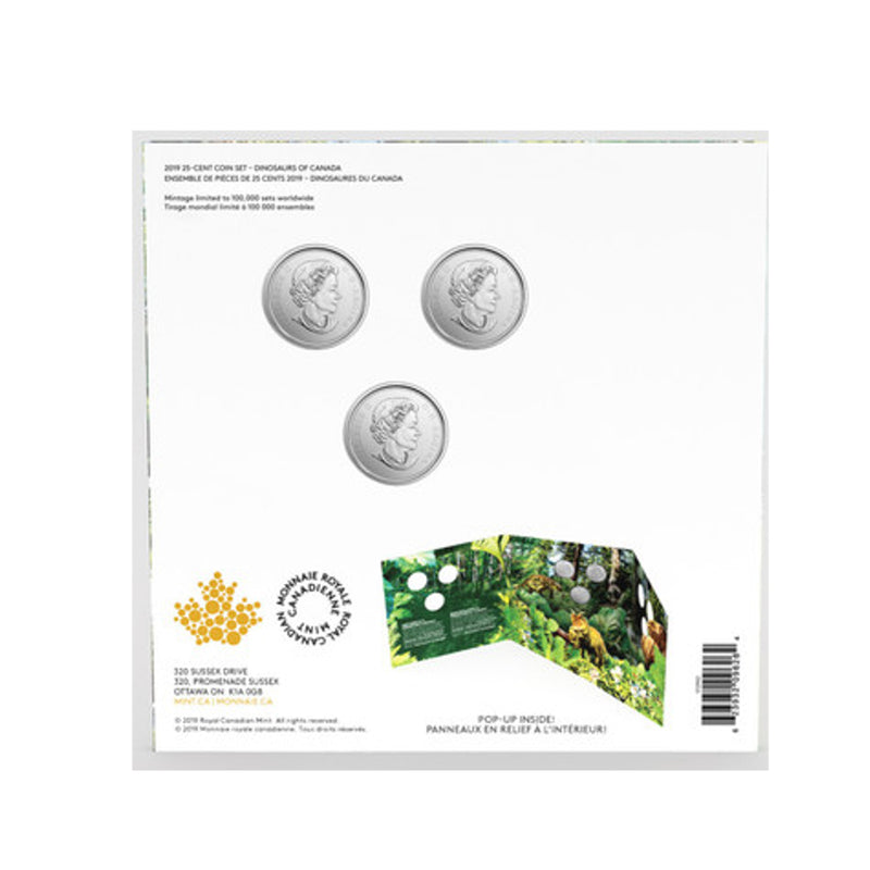 2019 25 Cent Dinosaurs Of Canada Coin Set