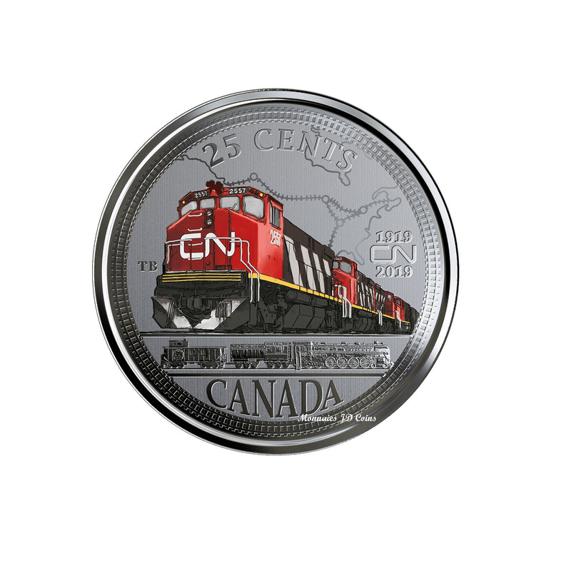 2019 Canada 25 Cent 100th Anniversary Of CN Rail