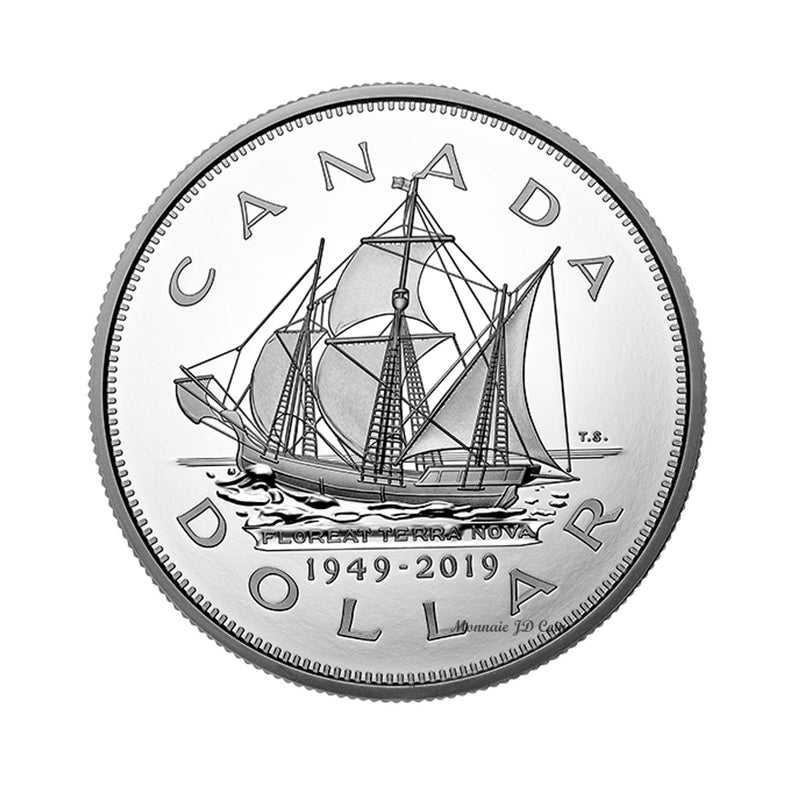 2019 Canada Dollar 70th Anniversary Newfoundland Joining Canada 5oz  Proof Fine Silver