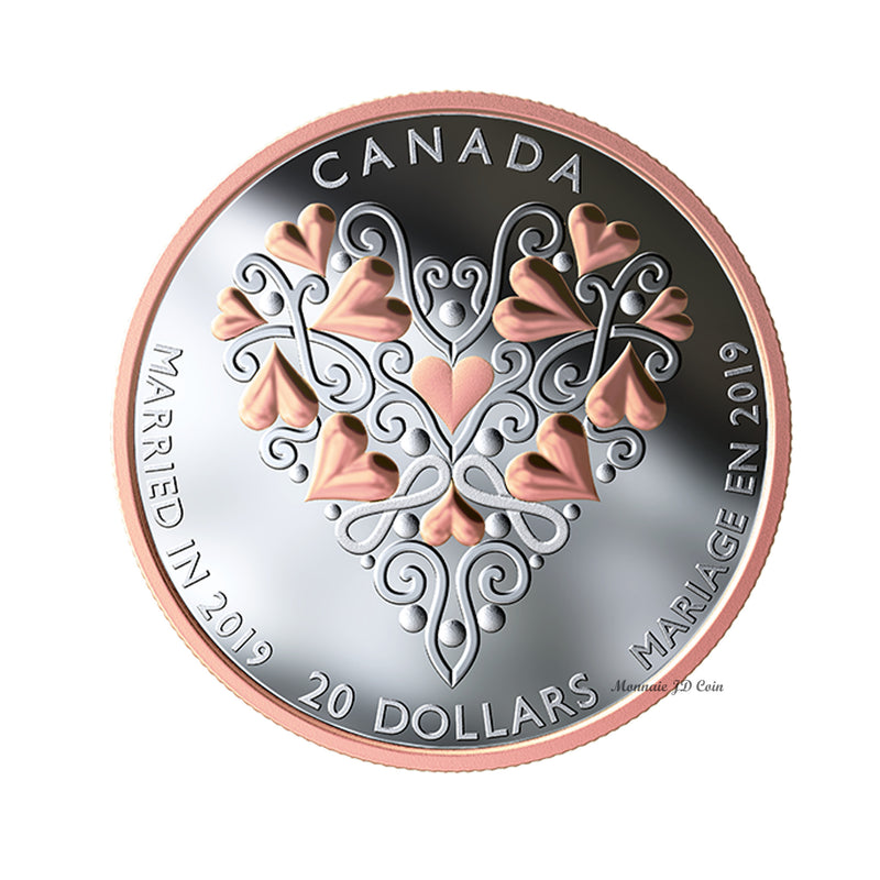 2019 Canada $20 Best Wishes on your Wedding Day Fine Silver (No Tax)