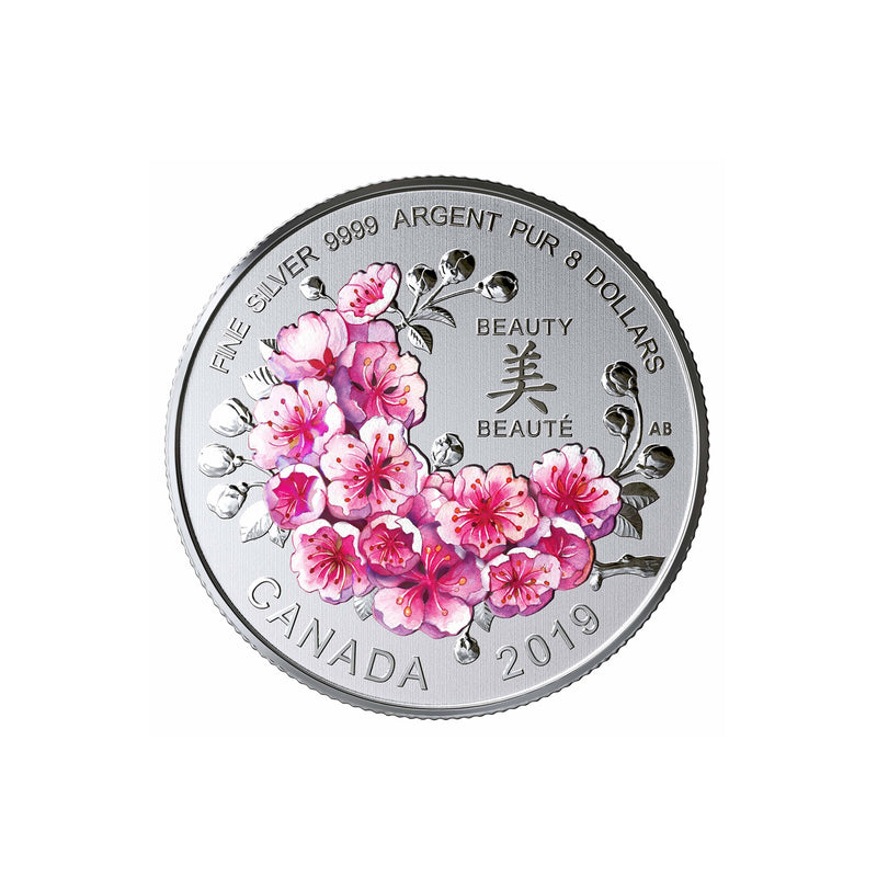 2019 Canada $8 Brilliant Cherry Blossoms - A Gift of Beauty Fine Silver