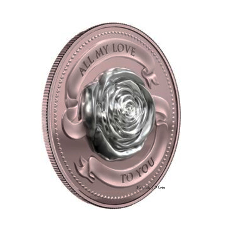 2019 I love you with All My love $2 Rose-Silver Coin Solomon Islands by PAMP Suisse