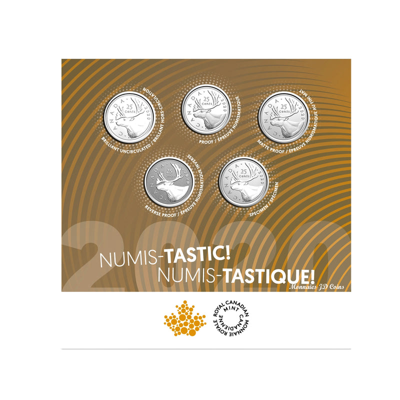 2020 Canada 25 Cent Numis-tastic! 5 Coin Set