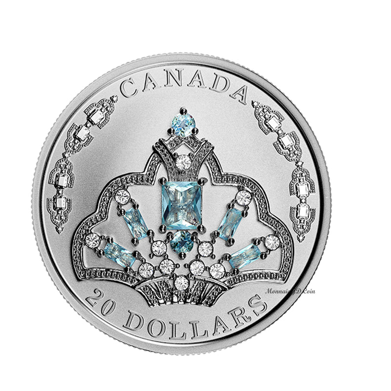 2020 Canada $20 HM Queen Elizabeth II's Brazilian Aquamarine Tiara Fine Silver (No Tax)