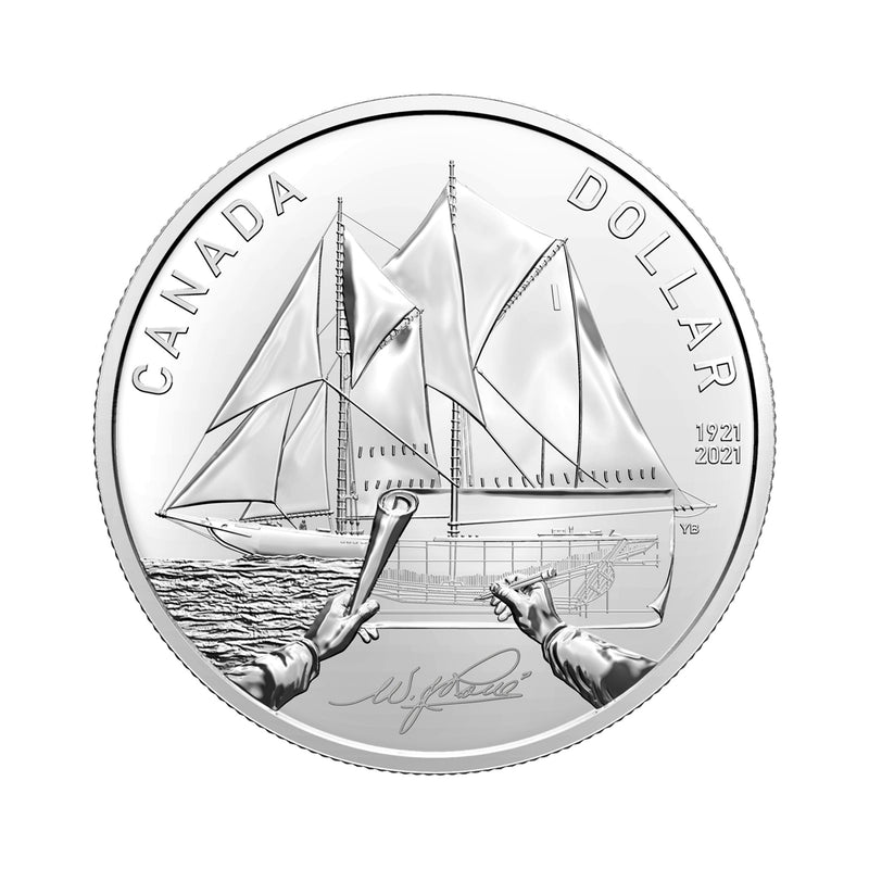 2021 Canada Dollar Special Edition 100th Anniversary Of The Bluenose Brillant Uncirculated Silver In Square Capsule (No Tax)