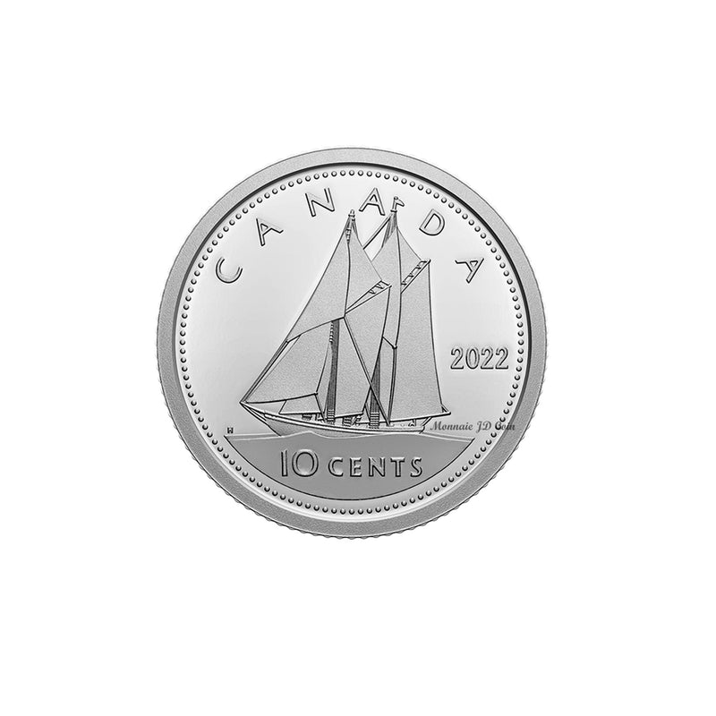 2022 Canada 10 Cent Proof 99.99% Fine Silver Coin From Mint Set