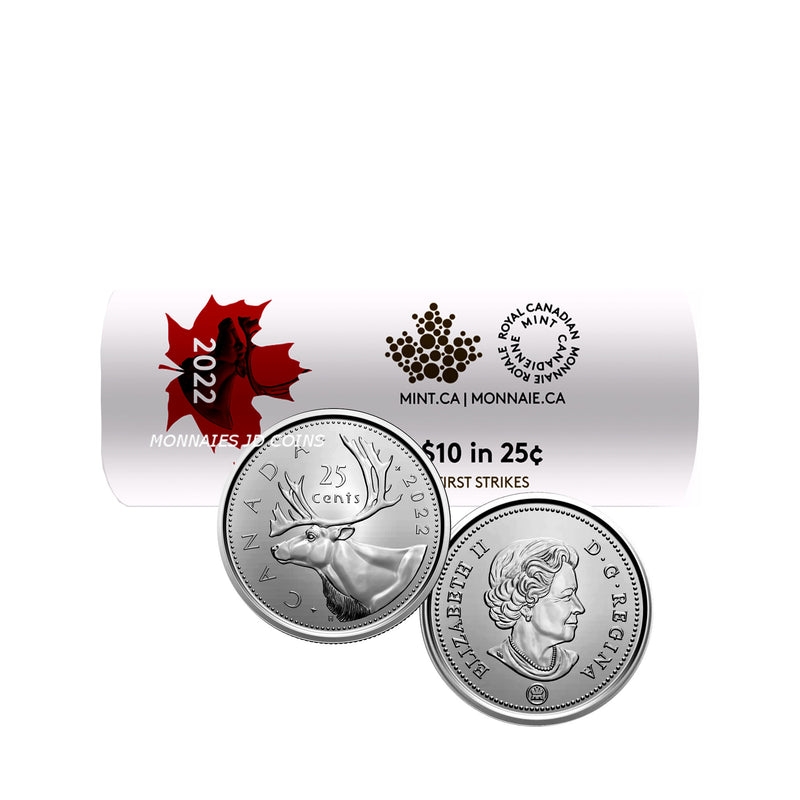 2022 Special Wrap Caribou Canada 25 Cent Original Roll 40 pcs