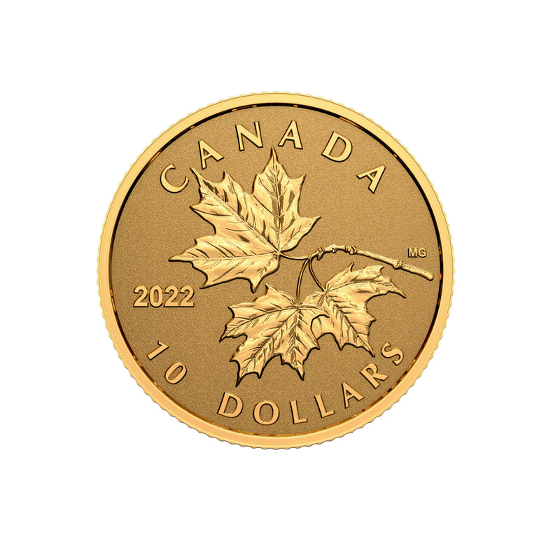 2022 Canada $10 Everlasting Maple Leaf 1/20oz Pure Gold Coin